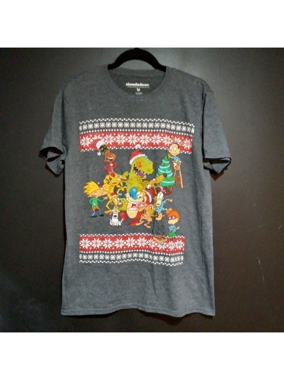 Nickelodeon Cartoon Characters 90's Christmas T Shirt